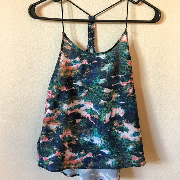 H&M Watercolor Racerback Tank - Size 2 - Picture 1 of 4